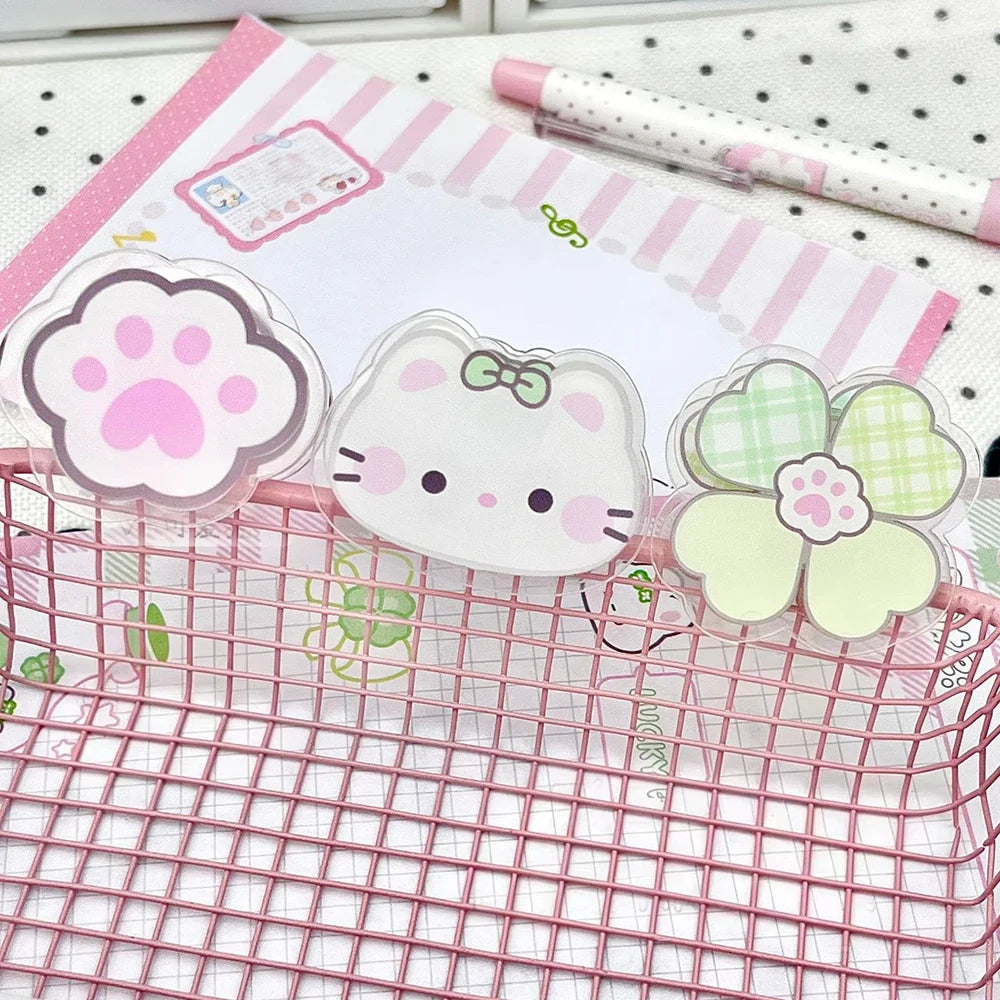 3 Acrylic Clip Simple Cute Double-sided Pattern Fresh Long Tail File