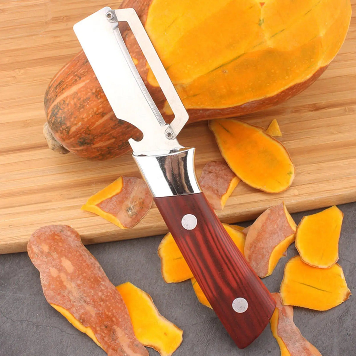 Stainless Steel Peeler Wooden Handle | Multifunctional Kitchen Tool