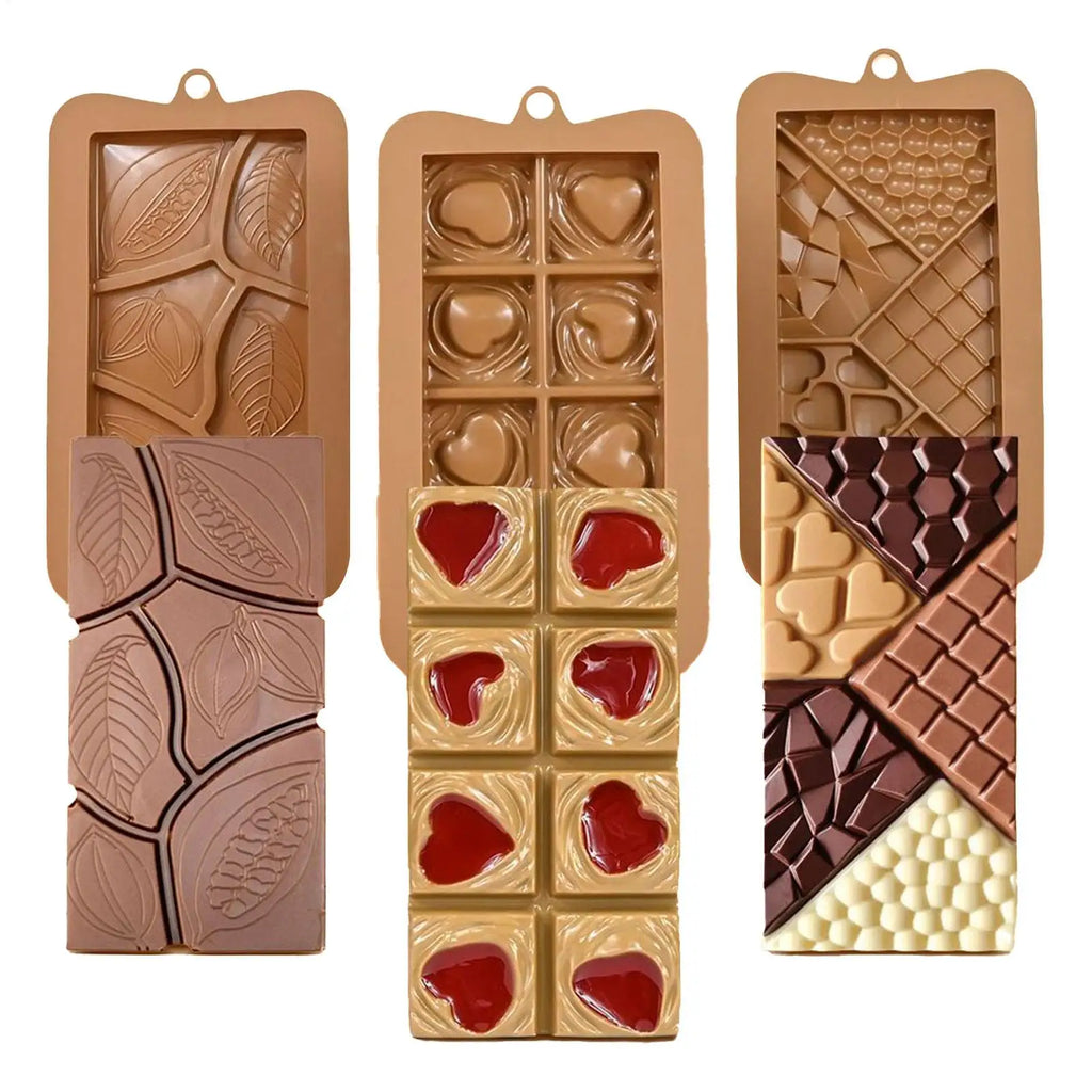 Food Grade Silicone Chocolate Bar Molds – Break-Apart Candy Kit