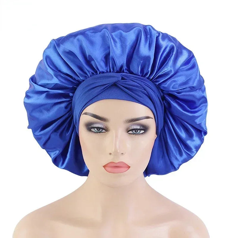 Large Satin Bonnet Sleep Cap for Curly & Braided Hair
