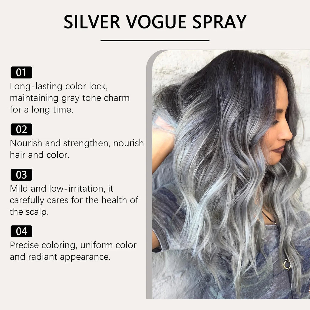 HOEGOA Temporary Gray Hair Spray – Smoky Silver, Washable
