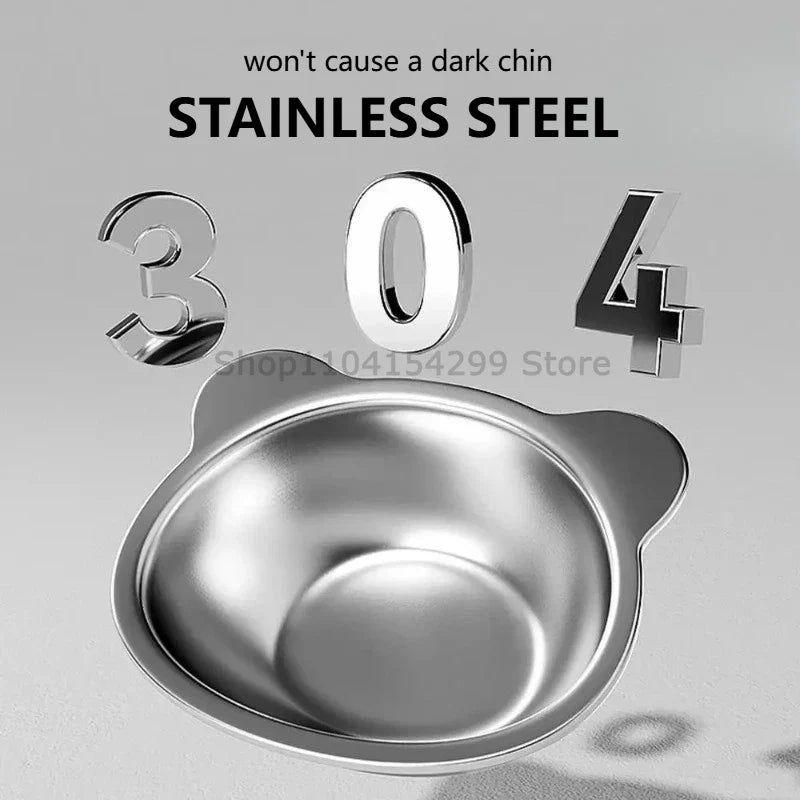 304 Stainless Steel Raised Cat Bowl | 15° Tilted Elevated Design