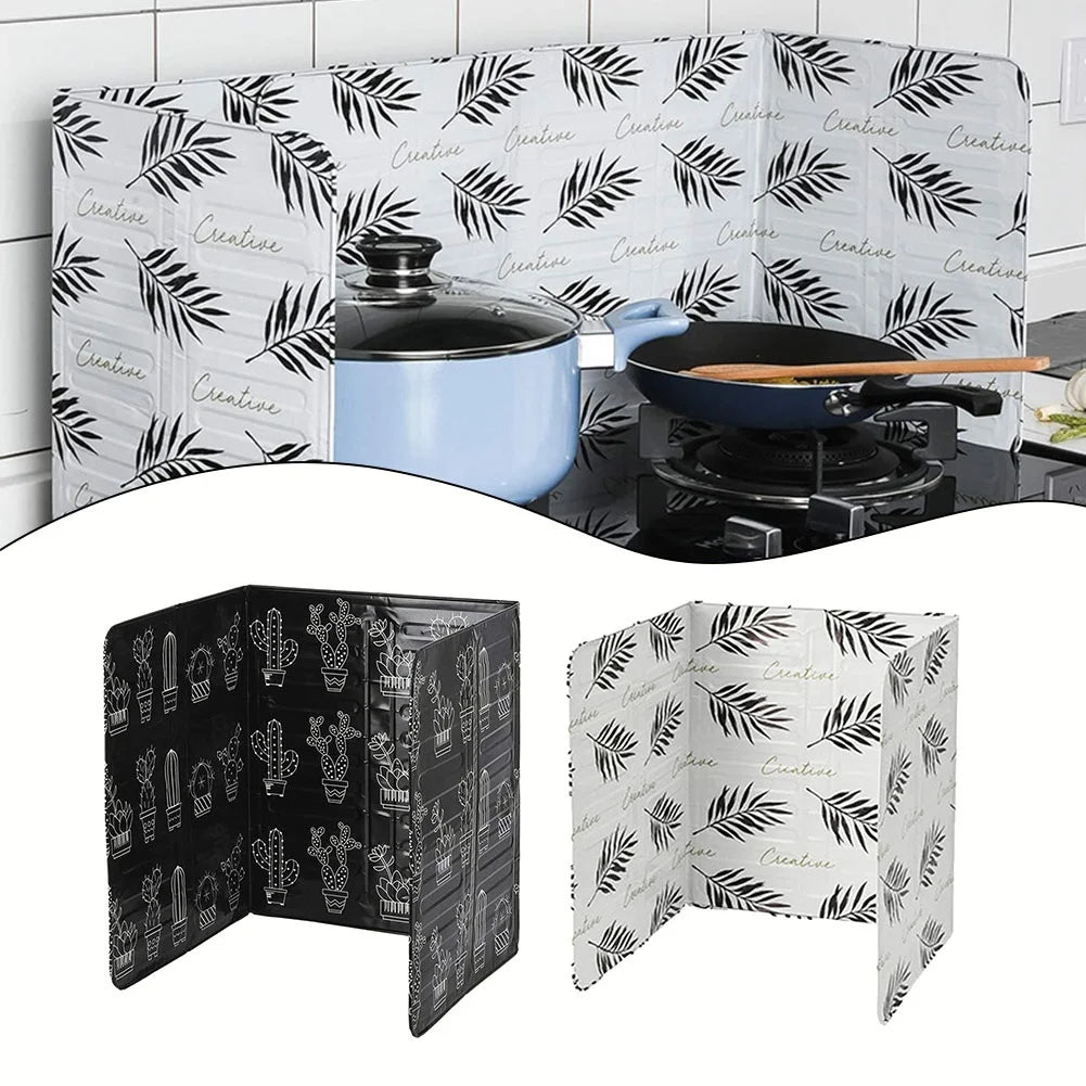 Anti-oil Splash Baffle Folding Aluminum Film Oil Barrier Frying Pan