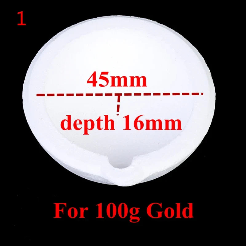 Quartz Silica Melting Crucible for Gold & Silver | 100g–500g