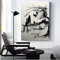 Landscape Ink Calligraphy HD Canvas Wall Art | Home Decor