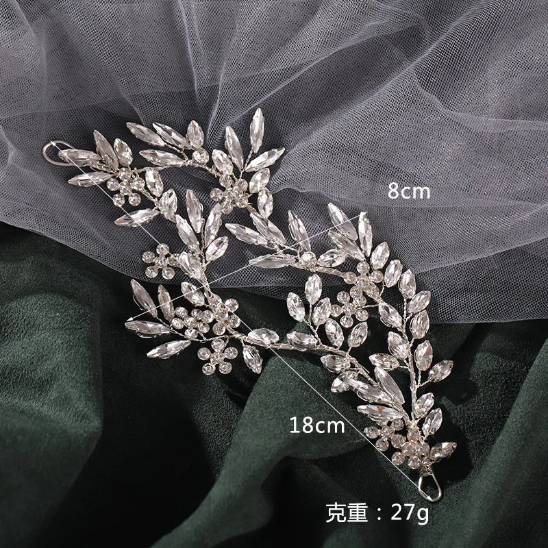 Rhinestone Leaf Headband | Bridal & Party Hair Jewelry