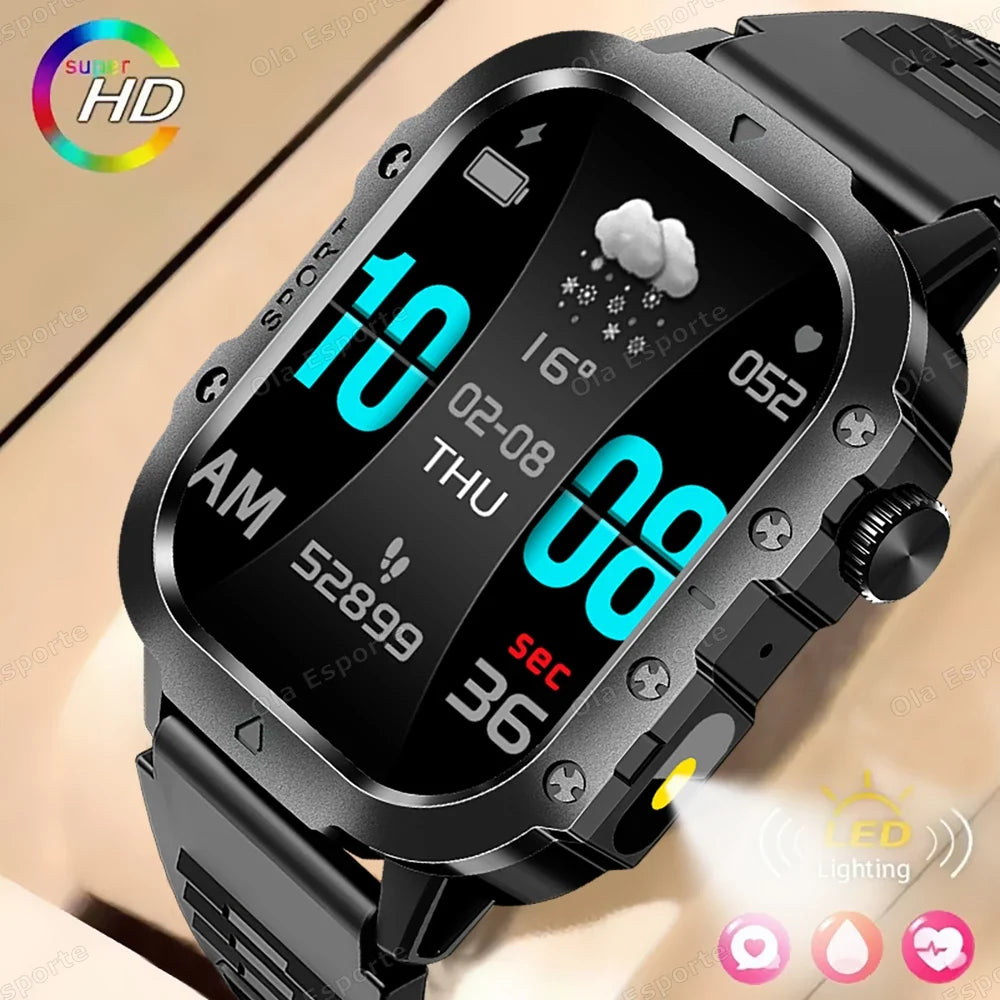 Outdoor Sports Smart Watch 2.01" HD Bluetooth Calling & LED