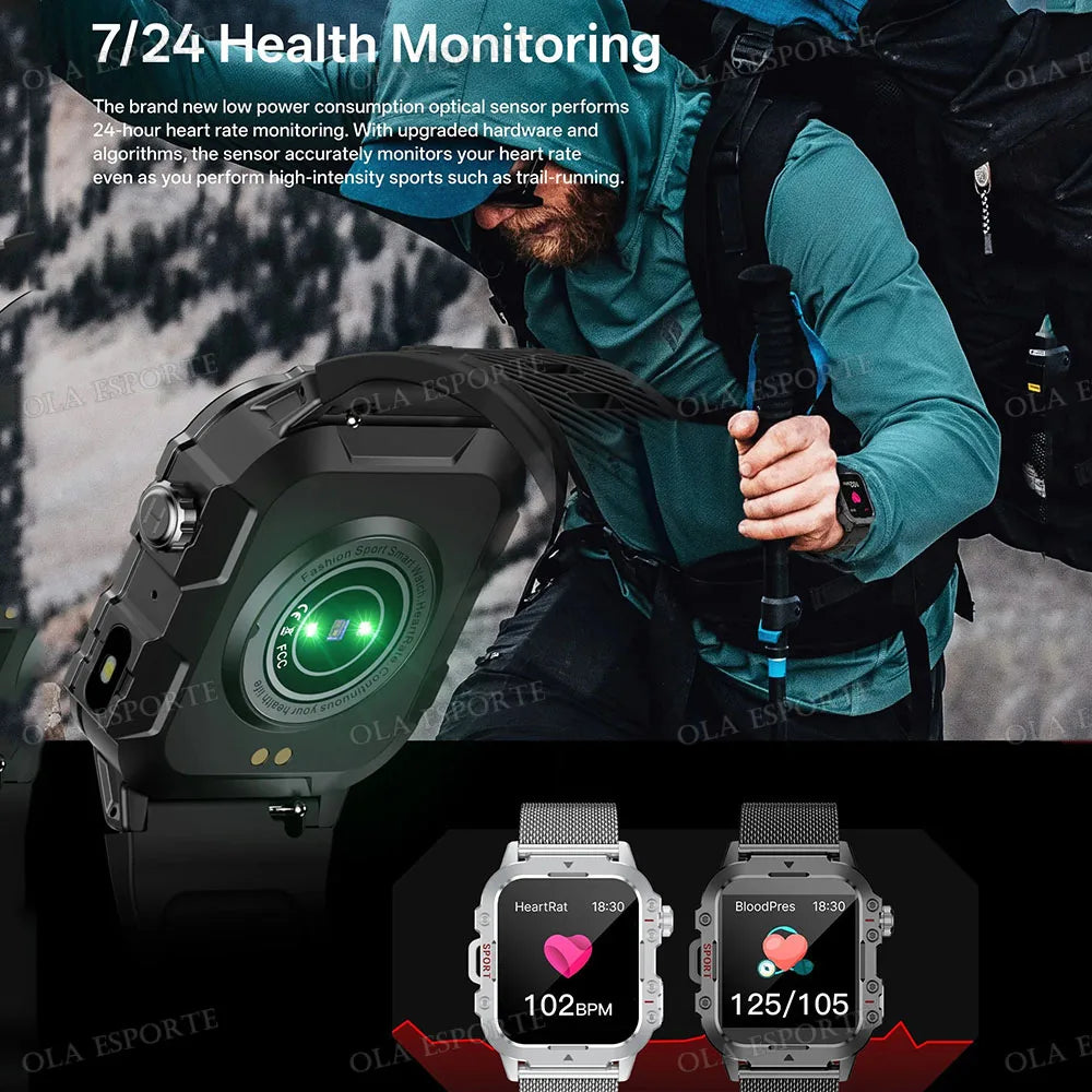 Military Smart Watch – GPS, BT Calls & Fitness Tracker 3ATM