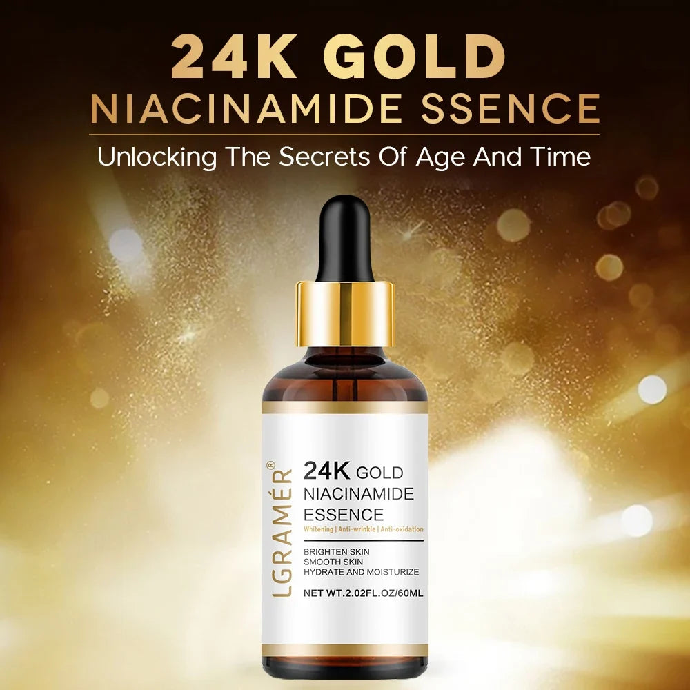24K Gold Face Serum – Nicotinamide & Hyaluronic Acid Anti-Aging