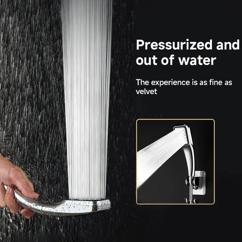 300-Hole Square Handheld Shower Head | High Pressure Water Saving