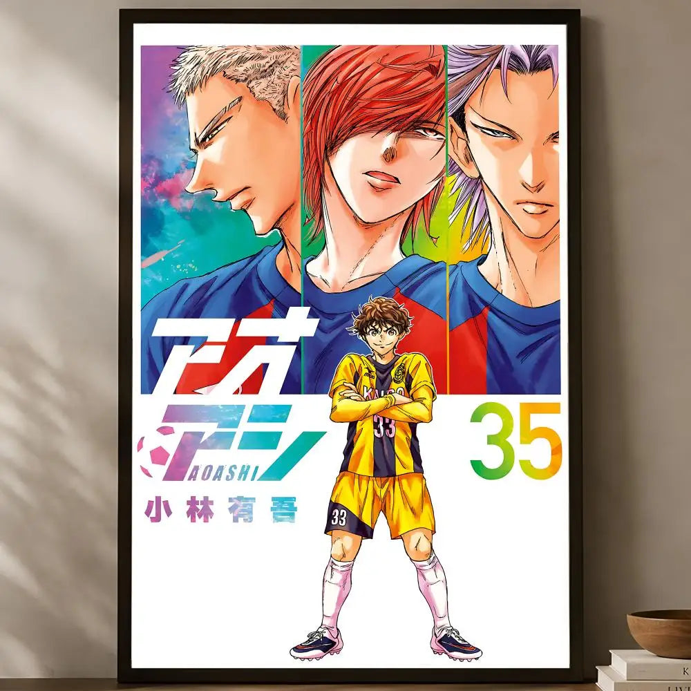 Ao Ashi Anime Self-Stick Wall Poster – HD Waterproof Art