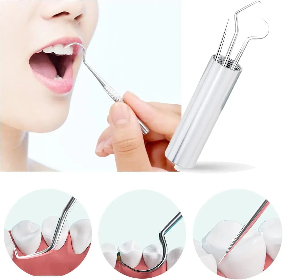 7-Piece Reusable Metal Toothpick Set | Portable Oral Cleaning Kit