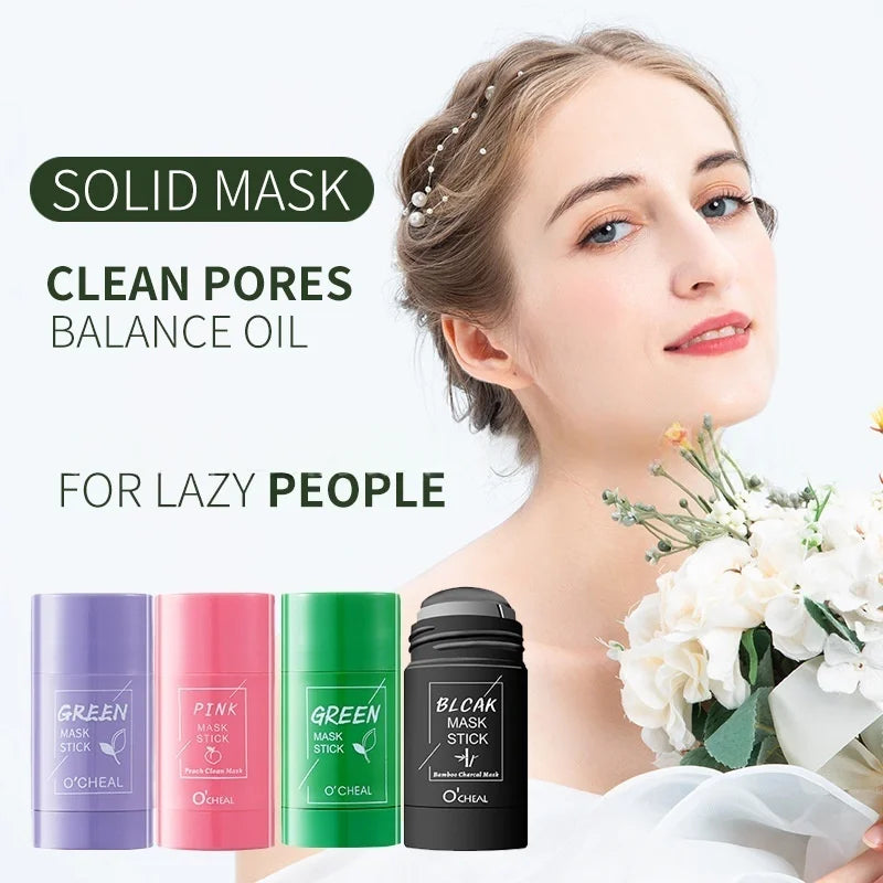 Green Tea & Bamboo Charcoal Face Mask Stick – Pore Refining