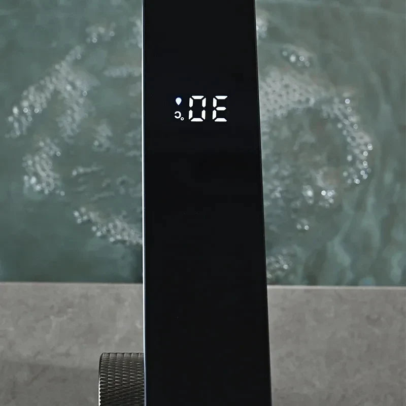 LED Digital Display Brass Basin Faucet | Hot & Cold Mixer Tap
