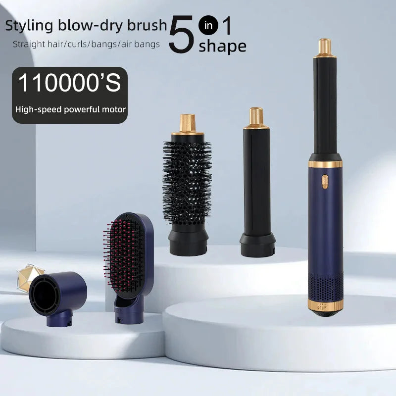 5-in-1 Hair Dryer Brush Set – Curler, Straightener & Styler