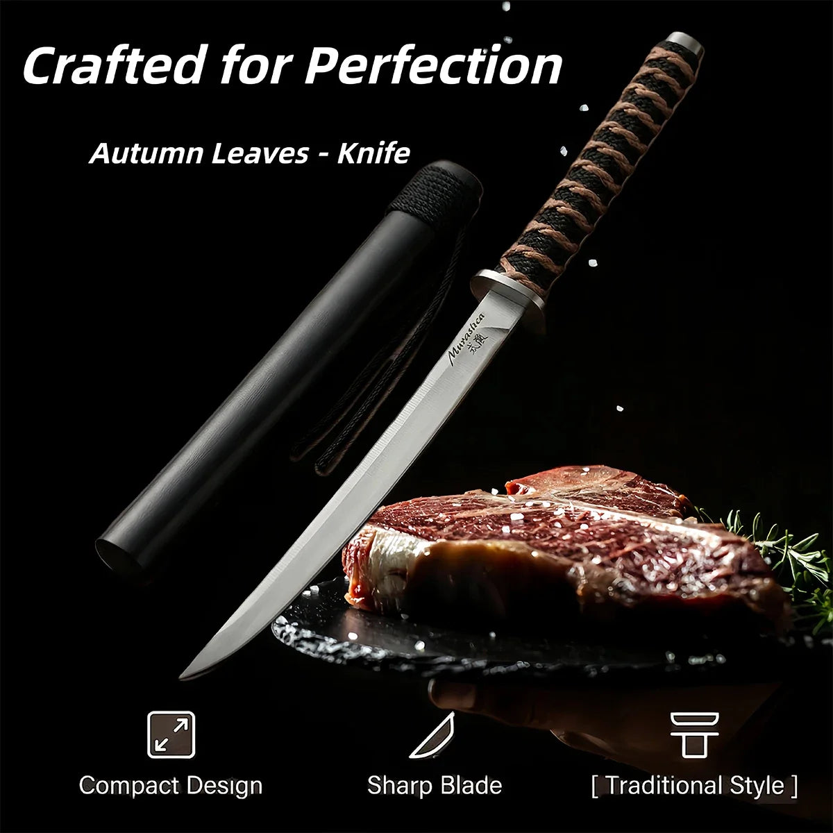 Japanese Sushi Knife with Sheath – Sharp Mini Sashimi Knife