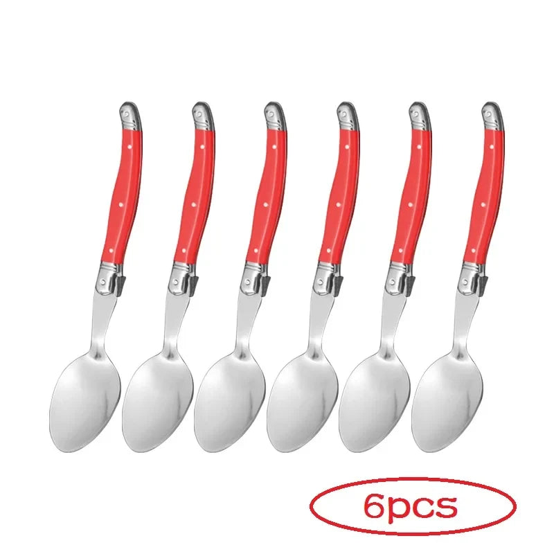 6-Piece Laguiole Stainless Steel Cutlery Set – Spoons & Forks
