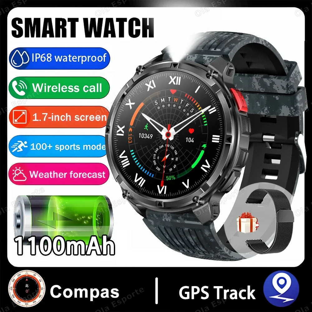 Ola Esporte HW12 Men's Smart Watch | 1.7" Screen, 1100mAh Battery