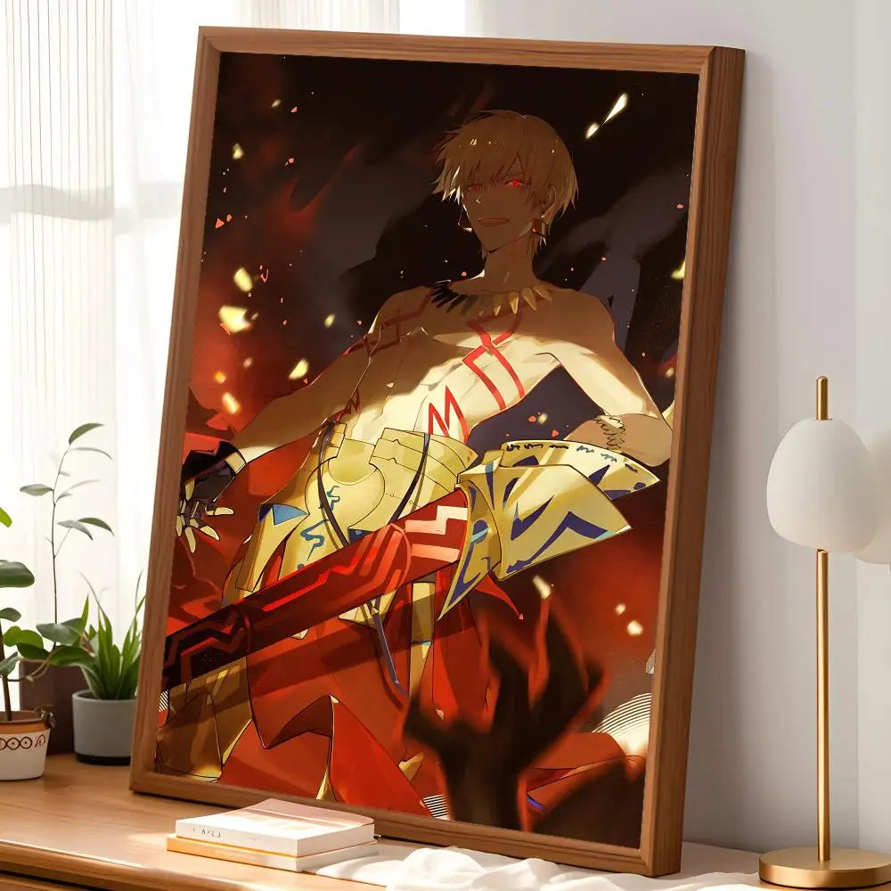 Anime Gilgamesh Self-Stick HD Wall Art Poster | Waterproof Decor