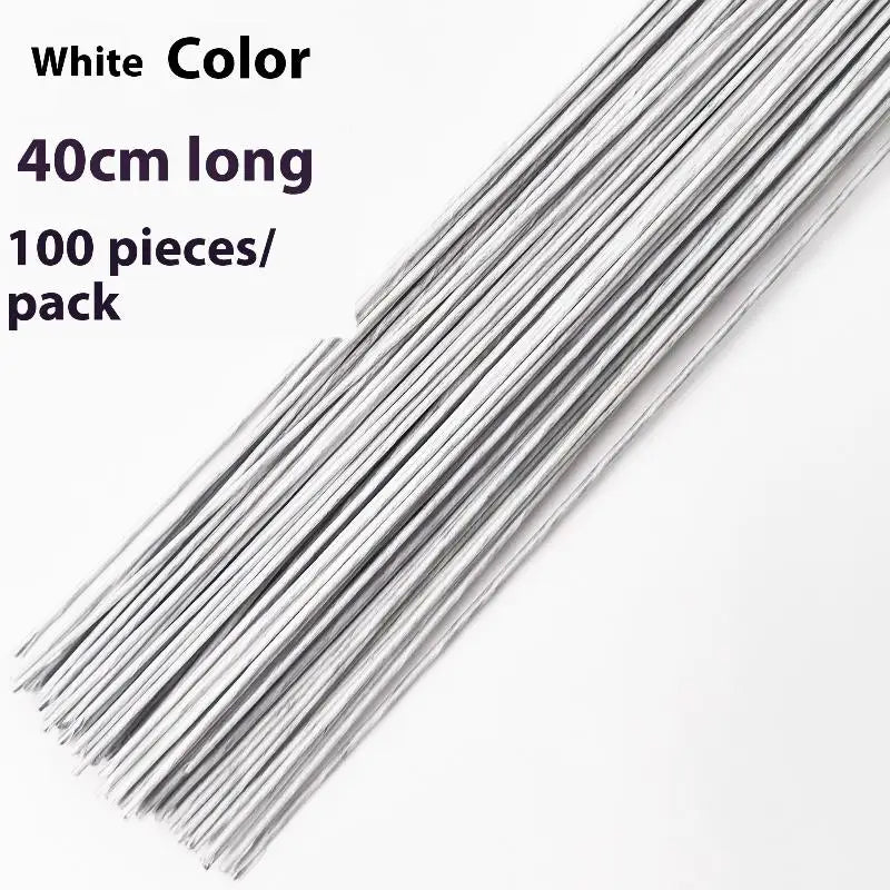 100Pcs Floral Wire Stems for DIY Wedding & Home Decor – 40cm