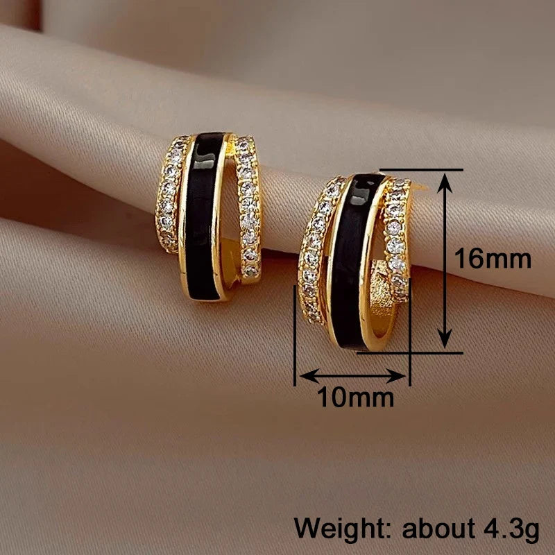 Huitan Claw Cubic Zirconia Stud Earrings for Women | Party