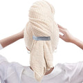 Microfiber Quick-Dry Hair Towel Wrap Cap with Elastic Band