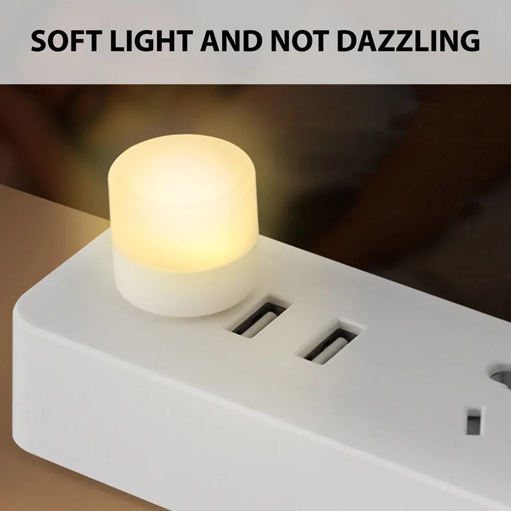 Mini USB LED Night Light – Warm White Eye Protection Lamp