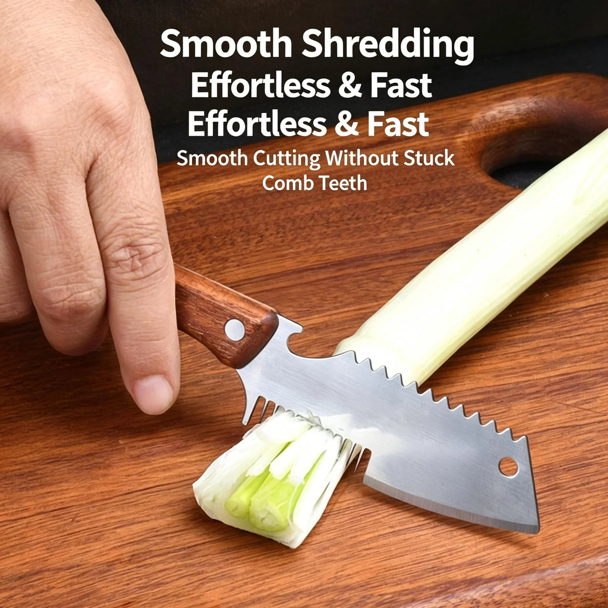 Stainless Steel Scallion Slicer Knife | Multi-Use Kitchen Scraper