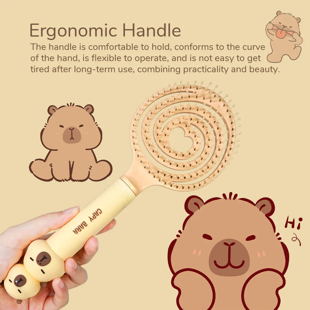 Capybara Hollow Hair Comb – Anti-Static Detangling Brush