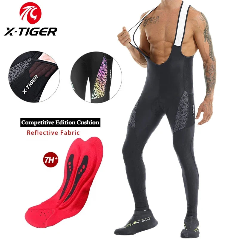 X-TIGER Men's Cycling Bib Pants | Breathable MTB Road Tights
