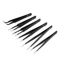 6-Piece ESD Anti-Static Precision Tweezers Set | Stainless Steel