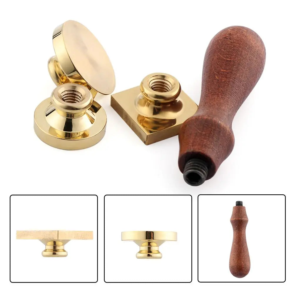 Retro Brass Sealing Wax Stamps Head Wooden Stamp Handle Rosewood Seal