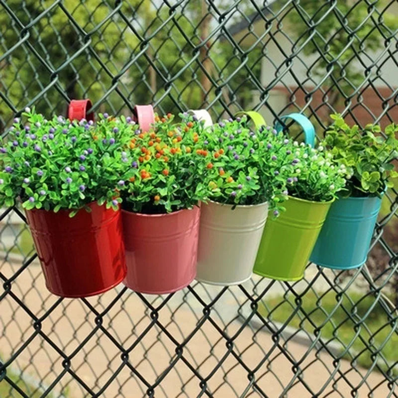 Iron Wall Hanging Flower Pot with Hook – Balcony Planter