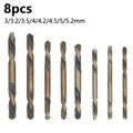 8-Pc Double-Head Twist Drill Bit Set 3–5.2mm – Wood & Metal