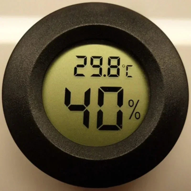 Digital Hygrometer Thermometer for Humidor – Round LCD