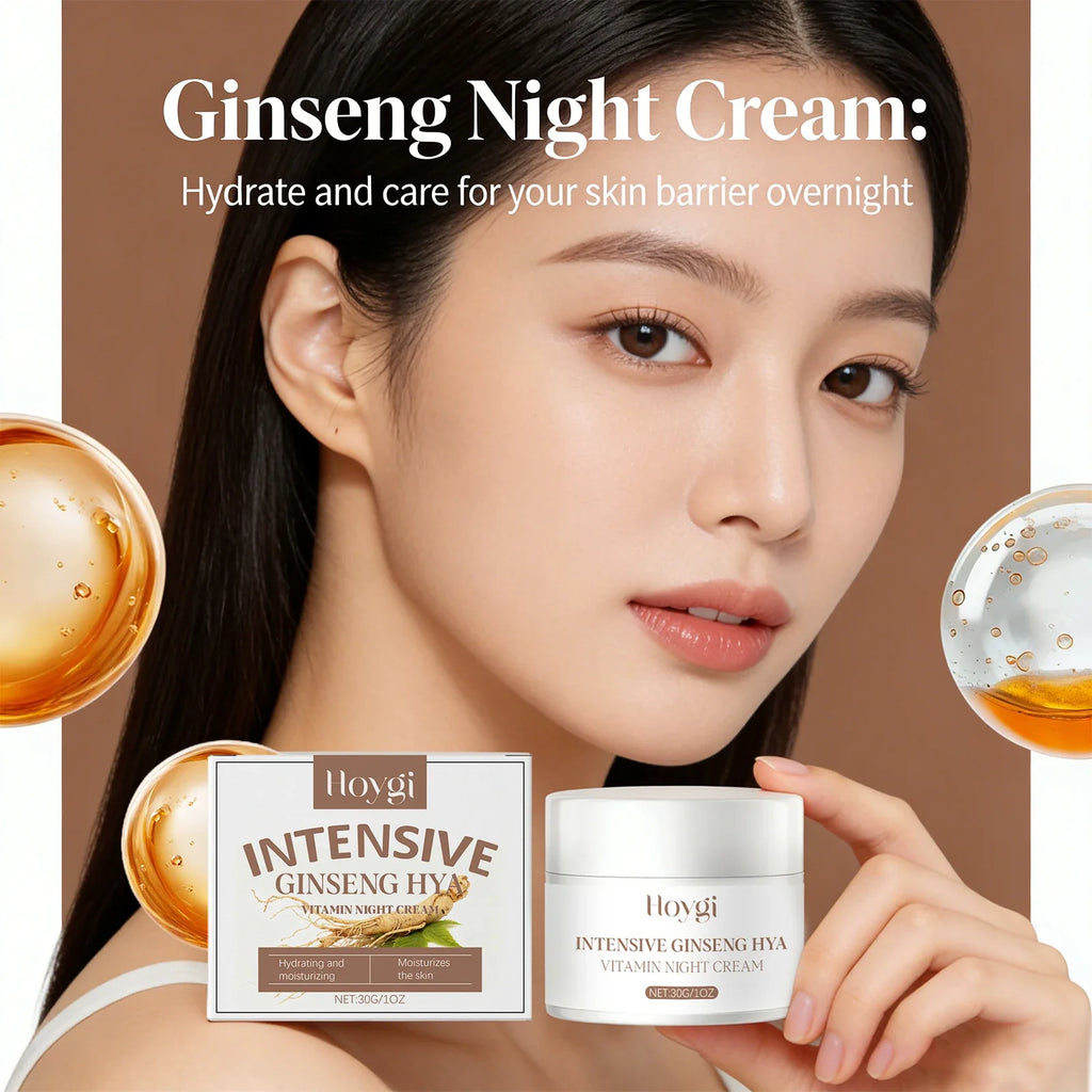 Ginseng Night Cream Hyaluronic Acid Face Antioxidant Brightening Skin