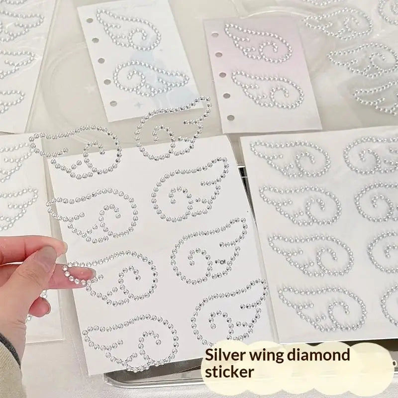3D Angel Wings Rhinestone Crystal Stickers – Self-Adhesive DIY