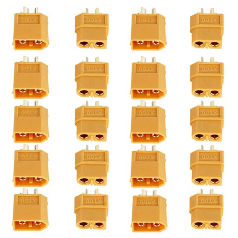 20PCS XT60 Male & Female Connectors for RC LiPo Battery (10 Pairs)