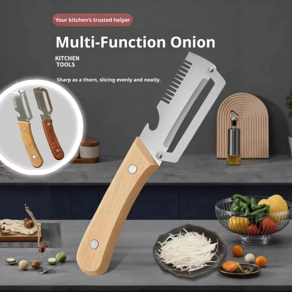 Stainless Steel Peeler with Wooden Handle | Multi-Function