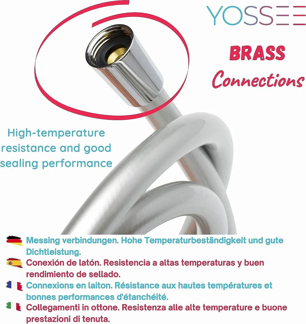 Flexible PVC High-Pressure Shower Hose – Anti-Kink Universal Fit