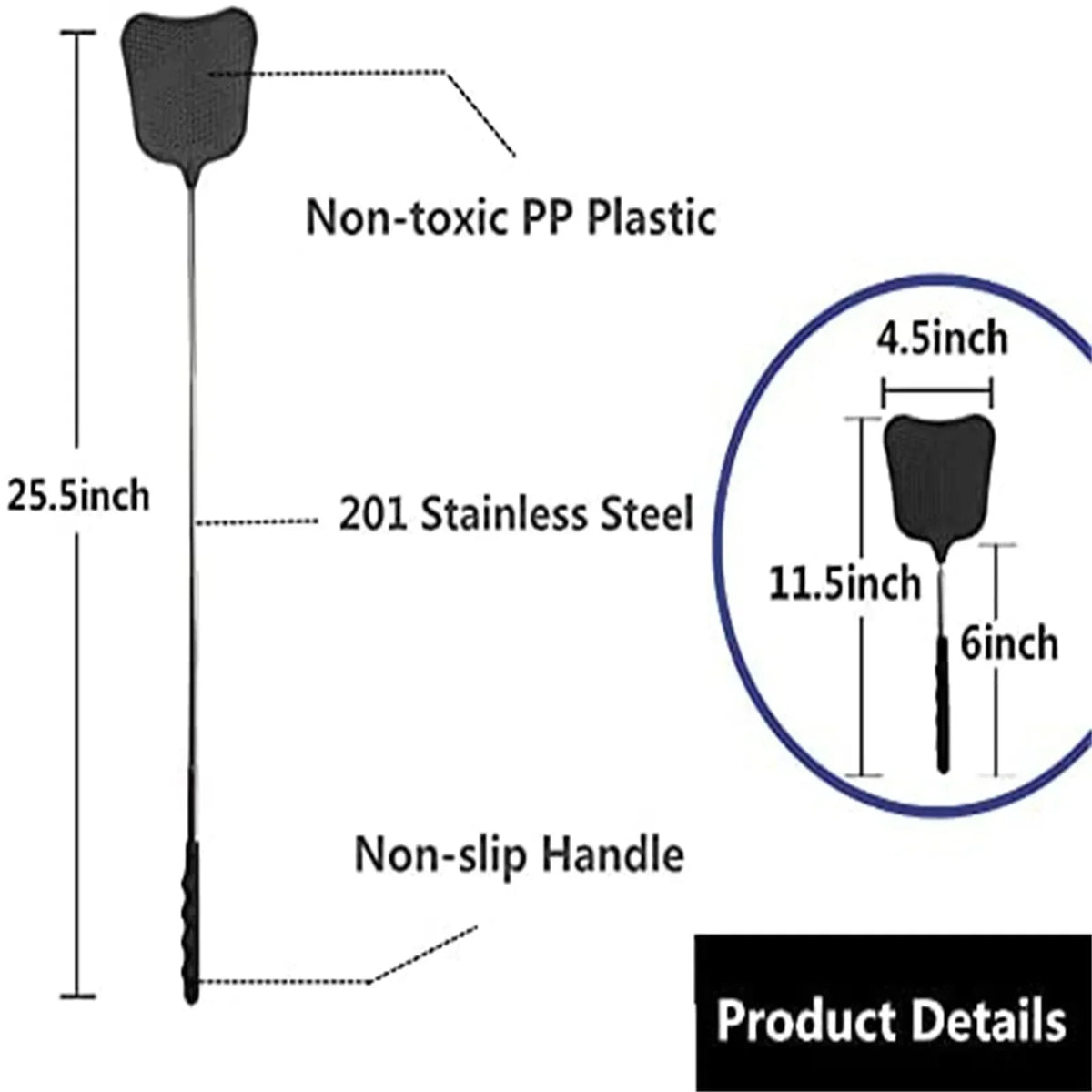 Telescopic Fly Swatter – Retractable 25.6" Heavy Duty Swatter
