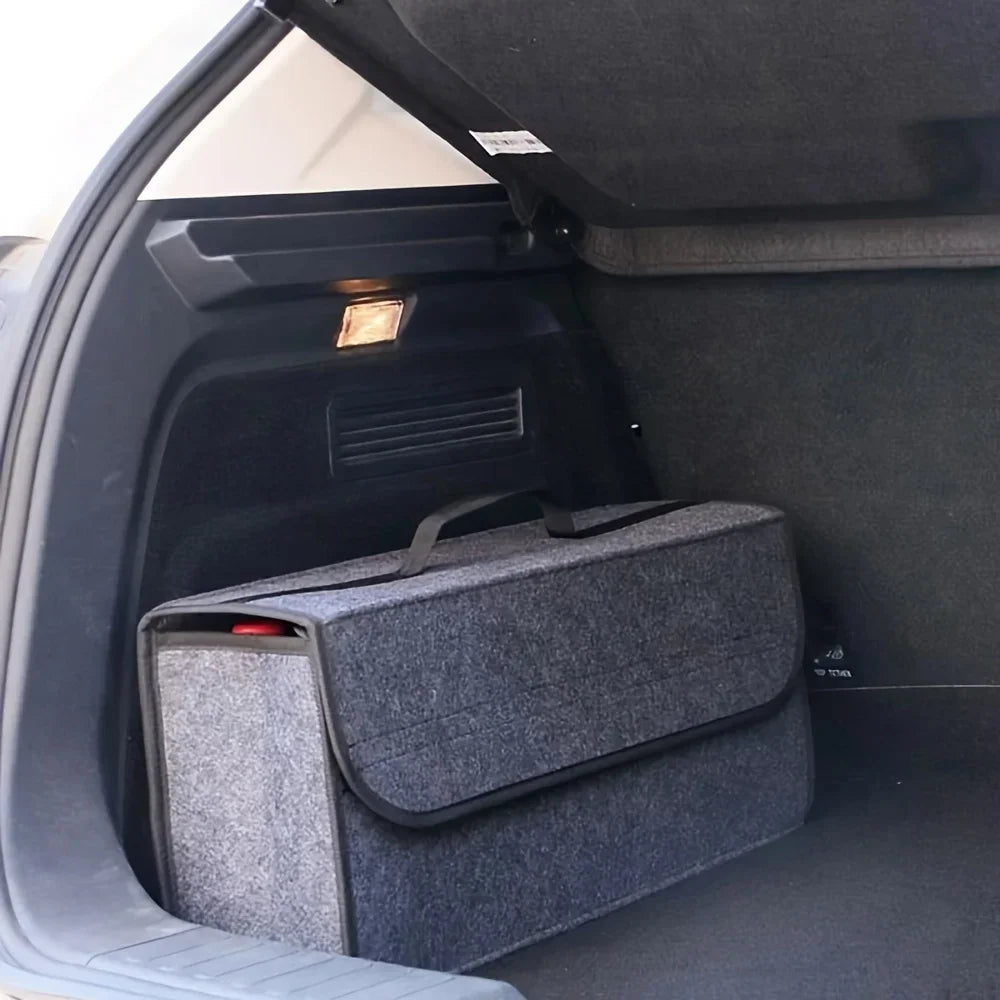 Spacious Canvas Car Storage Box Trunk Organizer Felt Cloth Interior