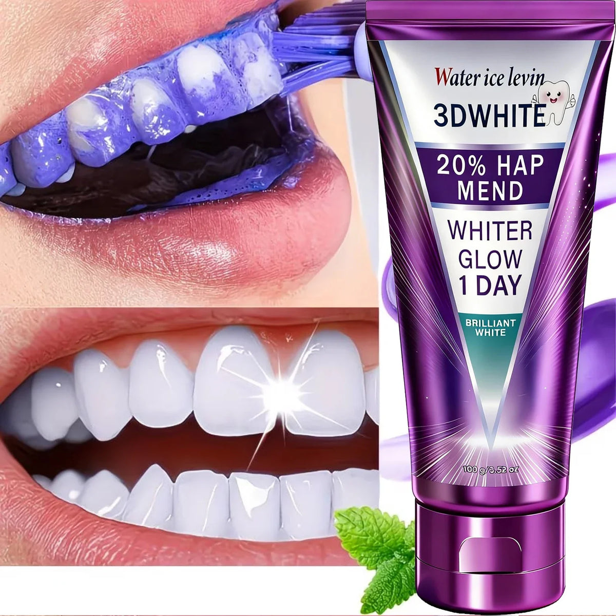 20% HAP 3D Whitening Toothpaste – Stain Removal & Enamel Care
