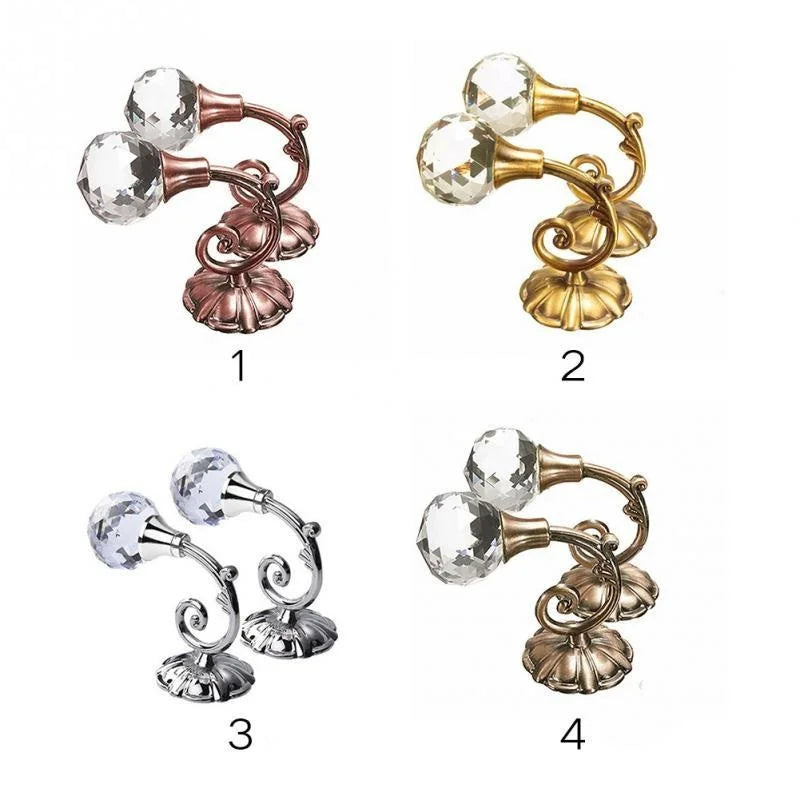 Crystal Curtain Tie Back Hooks Wall Mounted – 2 Pack
