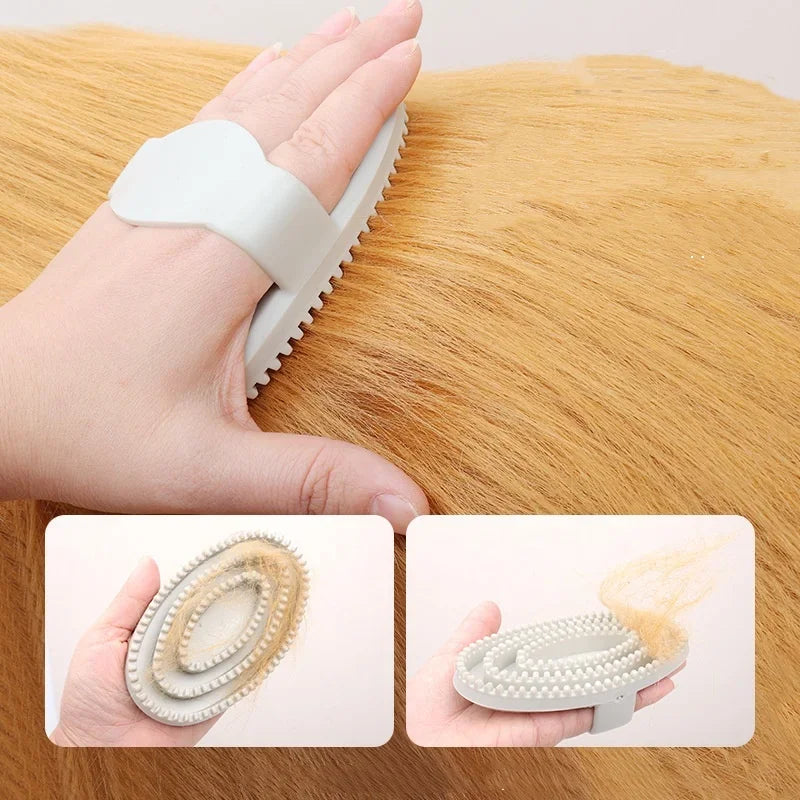 Dog & Cat Bath Brush – Rubber Bristle Massage Grooming Comb