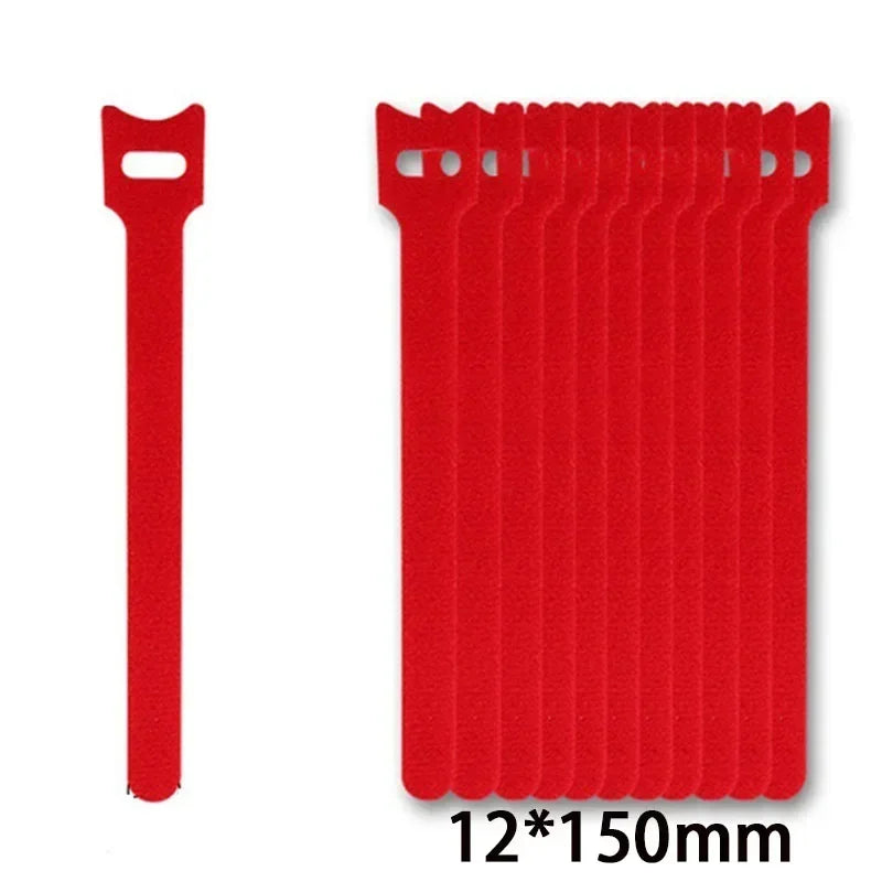 Reusable Self-Adhesive Nylon Cable Ties – Hook & Loop Colors