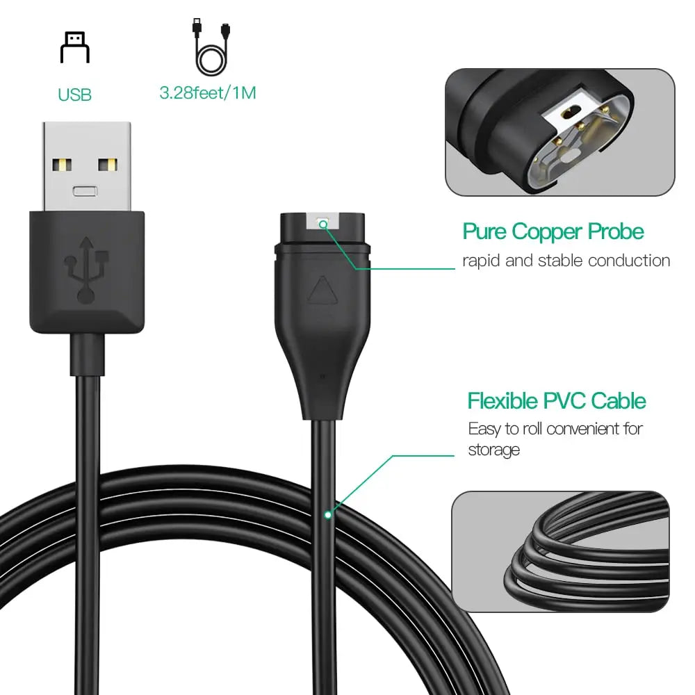 USB-C Charger for Garmin Fenix 8 7 6 5 Series – Replacement Cable