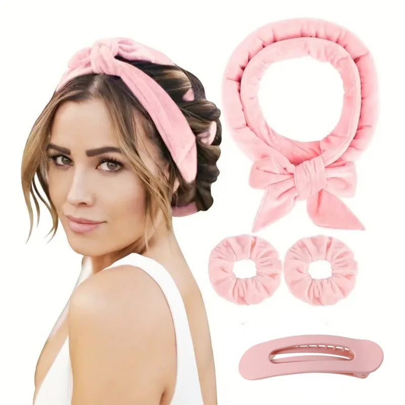 No Heat Hair Rollers Heatless Curling Rod Headband Soft Curler Satin