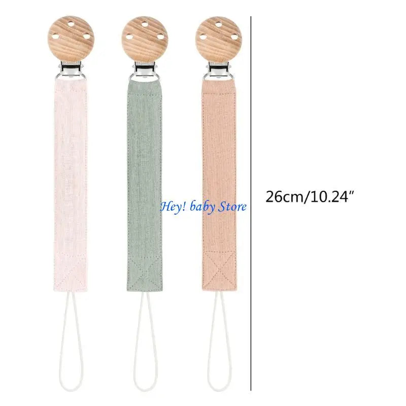 Baby Pacifier Dummy Chain Clips | 3-Pack Cotton Holder Set