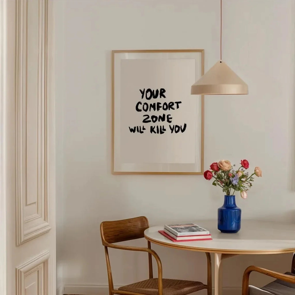 Retro Dopamine Comfort Zone Slogan Canvas Wall Art Print